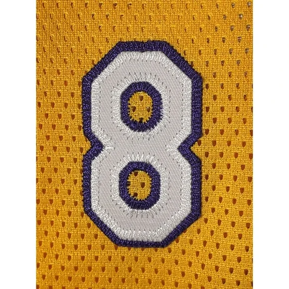 VTG Kobe Bryant #8 Los Angeles Lakers NBA Reebok Gold Jersey Dress Women's LARGE - Picture 4 of 12